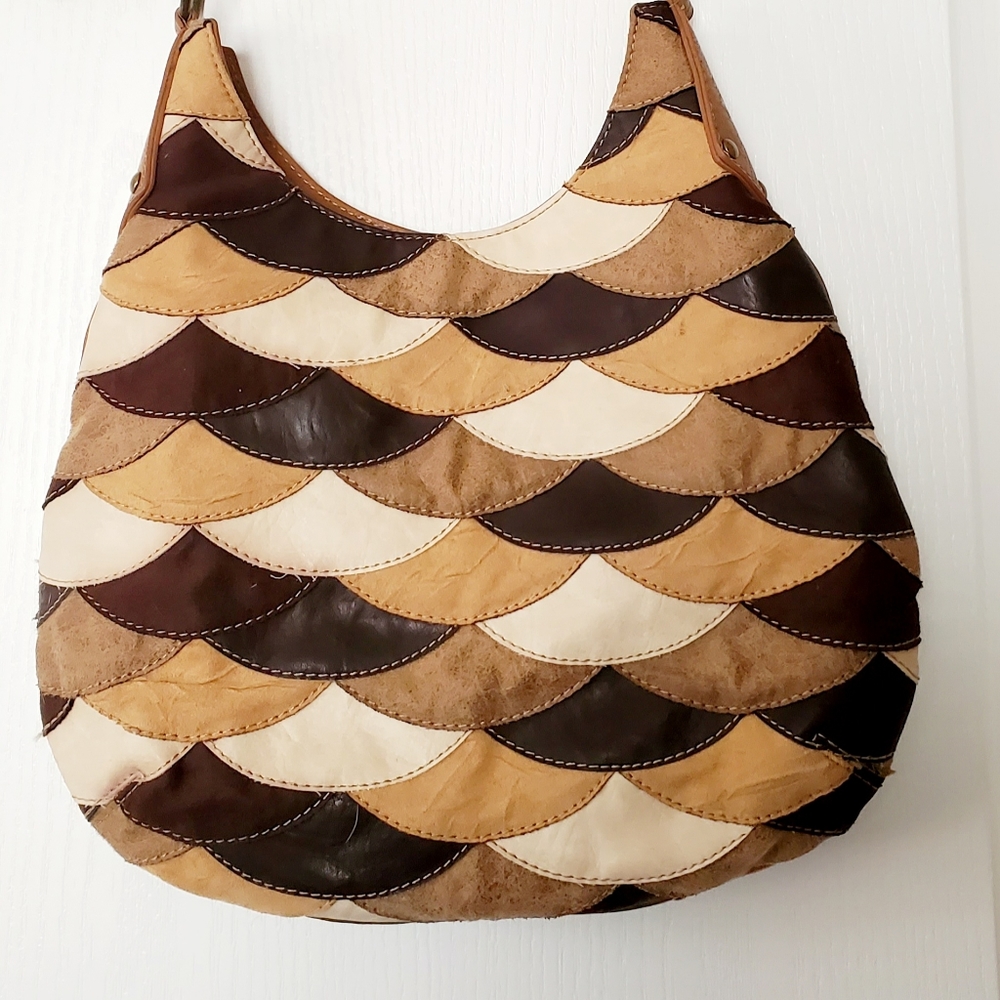 Vintage Leather Patchwork Boho Purse